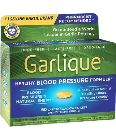 Garlique Healthy Blood Pressure Formula 60 ct - Pack of 2 | Natural Support for Cardiovascular Health - Buy Online on GoSupps.com