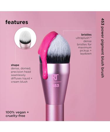 Real Techniques Power Pigment Blush Makeup Brush Cheek Brush For Liquid and Cream Blush Dense Synthetic Bristles Unique Pointed Shape For Precise Application Vegan and Cruelty Free 1 Count - Buy Online on GoSupps.com
