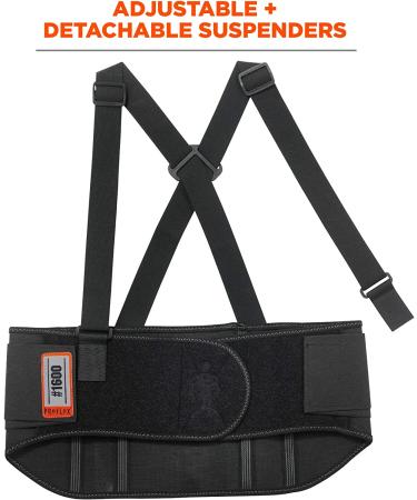 Ergodyne - 11103 ProFlex 1600 Back Support Brace  9" Extended Support  High Cut Front For Mobility  Medium Black - Buy Online on GoSupps.com