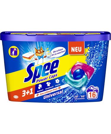 Buy Spee Power Caps Universal 3+1 - Full Detergent 32 Washes (2 x 16) | 208g | Optimal Purity Radiance & Freshness for Laundry | International Shipping Available - Buy Online on GoSupps.com