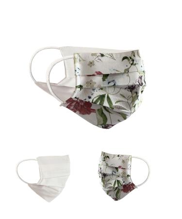BAF Community Masks 2 Series Pack Set Unisex makeshift mask Wendbar Mundsprung Mask or nose protection turning mask with motif cotton BCI washable 1 piece (2 Pack) FlowerPower-16