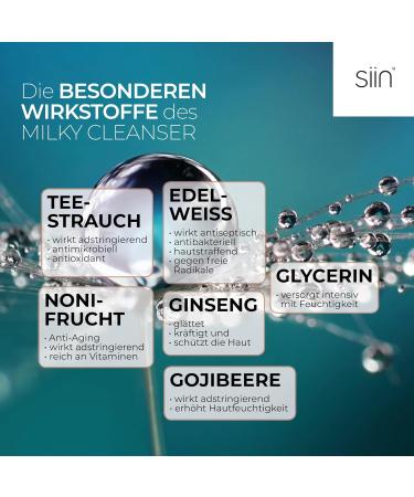 Siin Milky Cleanser - Vegan Facial Cleansing Gel with Antioxidants | Deep Pore Cleanser & Makeup Remover for All Skin Types - Buy Online on GoSupps.com