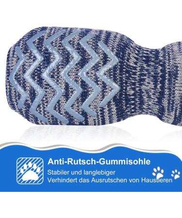 Petloft Anti-Slip Dog Socks - 4 Pack Indoor Slide-Resistant Socks with Adjustable Fastening for Small & Medium Dogs Cats and Puppies - Dark Blue Paws (Size S) - Buy Online on GoSupps.com