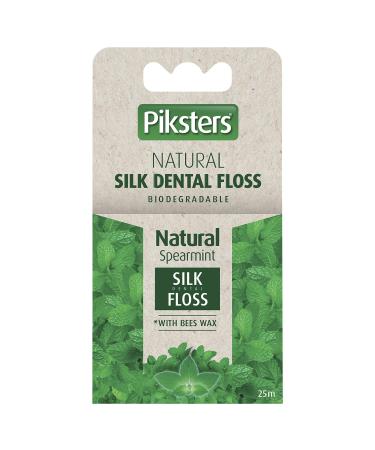 Piksters Natural Dental Floss Biodegradable 25 m Spearmint Green Mint