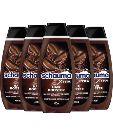 handle Schauma XTRA Caffeine Shampoo Hair Booster 5 x 400 ml hair shampoo helps prevent hair loss shampoo with caffeine activates the hair roots for lifeless and thin hair 400 ml 5er Pack