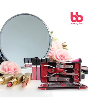 10 Piece Stainless Steel Manicure Pedicure Set with Cuticle Remover in Portable Case - Buy Online on GoSupps.com