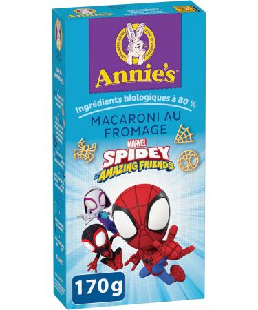 ANNIE'S - MACARONI AND CHEESE Marvel Spidey and His Amazing Friends No Artificial Flavours or Synthetic Colours Contains Real Cheese and Milk Ingredients 80% Organic Ingredients 170 Grams Package - Buy Online on GoSupps.com