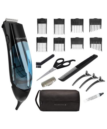 Remington HKVAC2000A Vacuum Haircut Kit, Vacuum Beard Trimmer, Hair Clippers for Men (18 pieces) Black Vacuum Haircut Kit