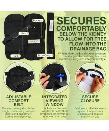 Nephrostomy Tube & Drainage Bag Cover (Black) - Comfortable Durable & Secure | International Shipping Available - Buy Online on GoSupps.com