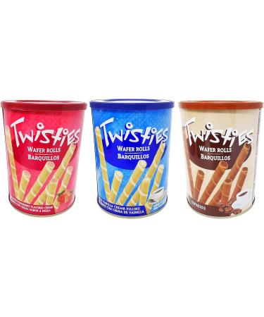 3x 400g Wafer Rolls Selection - VANILLA ESPRESSO & STRAWBERRY cream filled wafer rolls - Buy Online on GoSupps.com