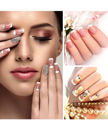 100 Short Style French False Nails in 10 Sizes with Acrylic Tips - DIY Nail Salons - Buy Online on GoSupps.com