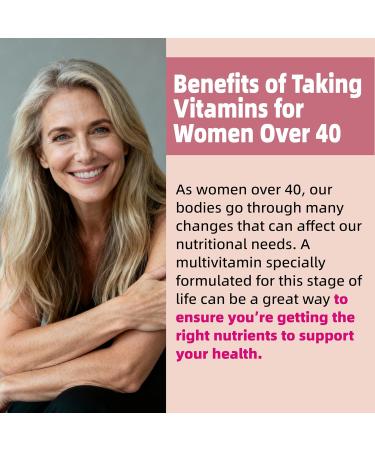 Multivitamin for Women Gummies for 40+ with Omega-3, Niacinamide, B-Complex, Lutein, Iron, Choline, Phosphatidylserine, Vitamin D3 for Skin, Hair, Energy, Immune, Bone - Vegan, Sugar Free, 120Cts - Buy Online on GoSupps.com