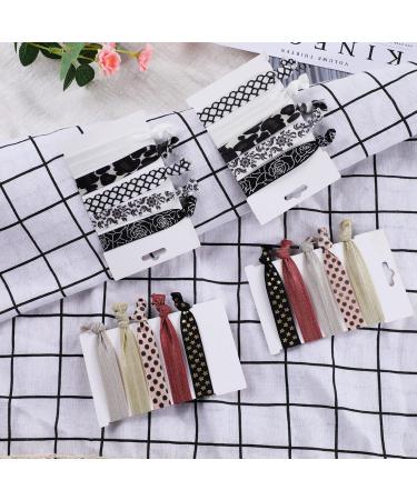 Cute Knotted Ribbon Hair Ties Set - 20 Pcs Elastic Hair Bands for Girls, Bridesmaids, and Toddlers - Dark Colors - Buy Online on GoSupps.com