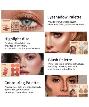 4-Layer Book-Style Foldable Makeup Palette Set | 43 Professional Shades | Contour Blush Highlight Eyeshadow | Portable & Long-Lasting | Perfect Gift for All Skin Tones | Glimmer Horizon - Buy Online on GoSupps.com
