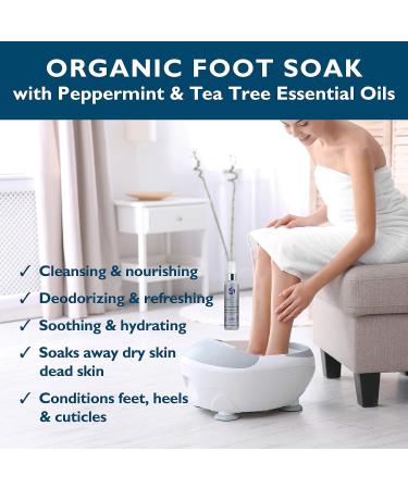 Organic Peppermint Foot Soak for Dry, Cracked Heels - Vegan Formula with Foaming Action & Lockable Pump - Buy Online on GoSupps.com
