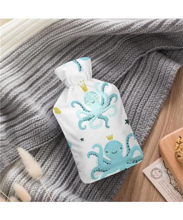 Blue Octopus Hot Water Bottle with Plush Cover - 26.5x15.3cm Bed Warmer for Adults & Children - International Shipping Available - Buy Online on GoSupps.com