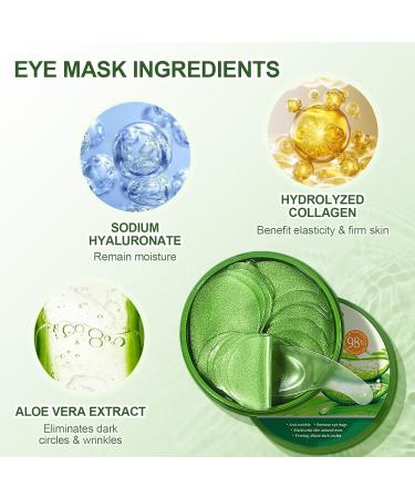Aloe Vera Eye Pads - 60pcs Collagen & Hyaluronic Acid Masks for Dark Circles Puffiness & Wrinkles - Hydrogel Eye Patches for Tear Bags - Buy Online on GoSupps.com