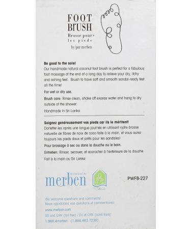 Merben International Coconut Foot Brush - Hard Texture, 6.5 Length | For Dry or Wet Use - Buy Online on GoSupps.com