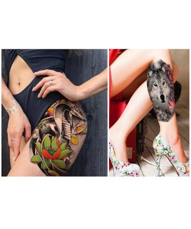 Yazhiji 36 Sheets Temporary Tattoos Stickers - 12 Large Fake Body Arm Chest Shoulder Tattoos for Men and Women - Buy Online on GoSupps.com