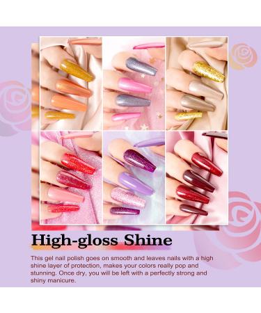Lavender Violets Gel Nail Polish Kit - 27+3 Classic & Glitter Colors - Soak-off UV Nail Gel Set with Base, Matte & Glossy Top Coat - C971 - Buy Online on GoSupps.com