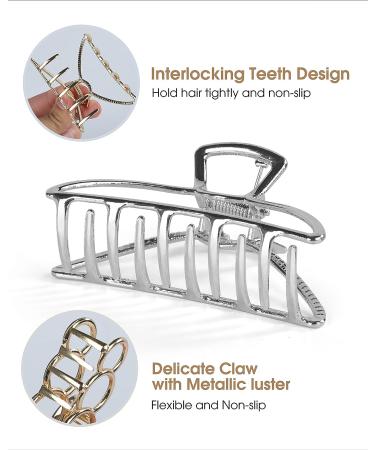6 Pcs Non-Slip Metal Hair Claw Clips for Women and Girls - Small Hair Accessories with 3 Styles for Thick Hair - Buy Online on GoSupps.com