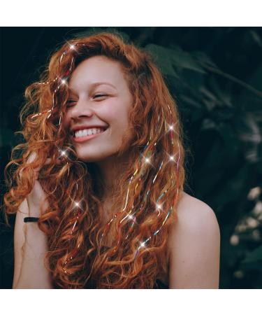 Sparkling Hair Tinsel Extensions Kit - 600 Strands, Heat Resistant - 48 Inch Glitter Tinsel for Women & Girls - Buy Online on GoSupps.com