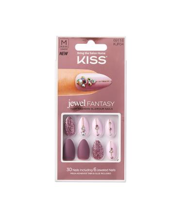 KISS Jewel Fantasy Nails Medium Length High Fashion Glamour Nails (KJF04)
