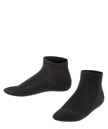 FALKE Unisex Kids Family Trainer Socks Sustainable Cotton Black Grey More Colours Thin Ankle Socks For Boys Or Girls Summer Or Winter Plain Pattern For School Or Casual Looks 1 Pair 19-22 Black (Black 3000)