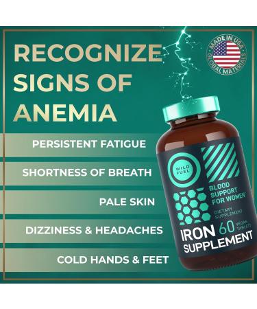 Iron Supplement for Women with Folic Acid - 35 mg Blood Builder Ferrous Sulfate Folic Acid 400 mcg - Iron Pills for Women with Anemia & Pregnancy Support - 60 Gluten-Free Vegan Vitamin Tablets 60 Count (Pack of 1) - Buy Online on GoSupps.com