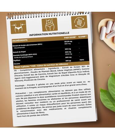 Konjac Fiber Glucomannan Garcinia Cambogia Psyllium Chromium Regulate Appetite Cholesterol Levels 120 Capsules Vegan - Buy Online on GoSupps.com