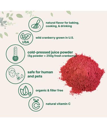 Sustainably US Grown Organic Cranberry Juice Powder 8oz - Urinary Tract & Prostate Health - Water Soluble - Pet Friendly - Buy Online on GoSupps.com