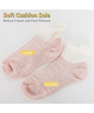 BampooPanPa 6 Pairs Bamboo Diabetic Ankle Socks for Women & Men 9-11 - Seamless Toe, Non-Binding Top, Cushioned Sole - 2 Black/2 White/2 Pink - Buy Online on GoSupps.com