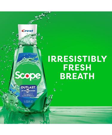 Crest Scope Outlast Mouthwash, Long Lasting Mint, 1L (33.8 fl oz) - Pack of 1 - Buy Online on GoSupps.com