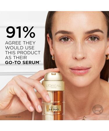 L'Oreal Paris Age Perfect Serum Le Duo, Brightening, Firming and Anti-Aging Serum for Face with Collagen Peptide, Vitamin C and B3, 1 fl oz + Sample - Buy Online on GoSupps.com