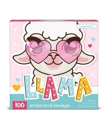 Llama Kids Bandages  100 ct | Wear Like Stickers  Adhesive Antibacterial Bandages for Minor Cuts  Scrapes  Burns. Easter Basket Stuffers for Kids & Toddlers