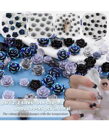 Shop Mixed Style Fashion 3D Nail Art Charms Kit - Resin Camellia Rose Butterfly Bow Moon Heart Bear Snake Hollow Pearl & Rhinestones - Buy Online on GoSupps.com