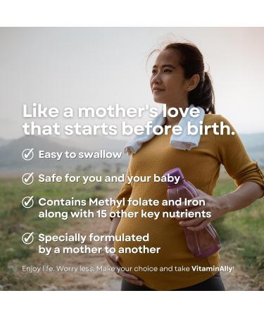 Vitaminally Prenatal + Postnatal Liposomal Liquid Drops with Iron - 30 Day Supply - 3 FL Oz - Non-GMO & Gluten Free - Supports Baby Development and Mom - Easy to Swallow - Buy Online on GoSupps.com