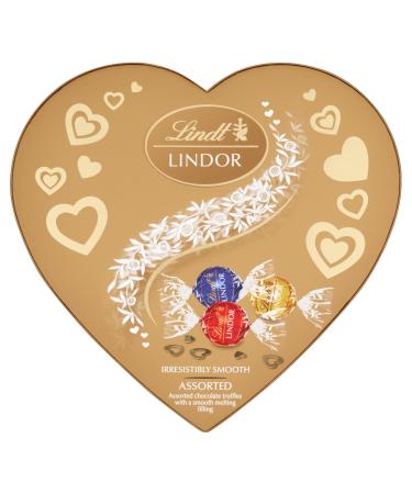 Lindt Lindor Bo te de truffes au chocolat assorties en forme de c ur Bo te de 200 g (environ 16 boules) Remplissage lisse Saint-Valentin f te des m res P ques cadeau anniversaire Assortiment