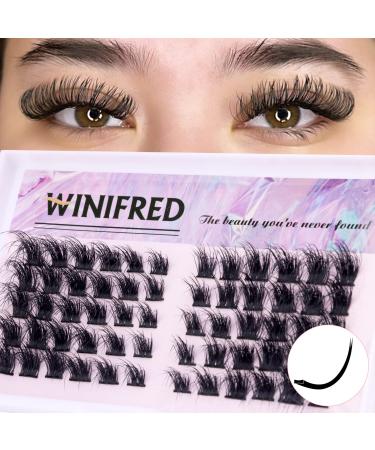 Individual Lashes Cluster Flat Lashes Mink Eyelashes Extension D Curly False Eyelashes Natural Look Wispy Fake Lashes DIY at Home 10mm-18mm Cluster Lashes by Winifred B-10-18mm Flat Lashes