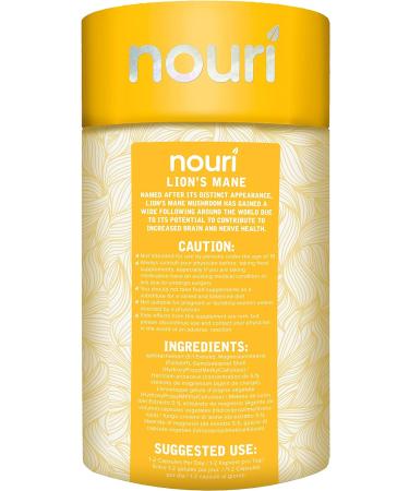 Nouri Lion s Mane 5:1 Mushroom Extract 90 Capsules Supports Healthy Nervous System Healthy Brain and Focus 2000mg per Serving Non-GMO 100% Natural- Vegan - Buy Online on GoSupps.com