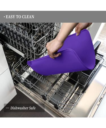 Reopet Waterproof Silicone Pet Feed Mats - Elevated Edges for Dogs & Cats | 47 x 30 cm (1-Pack) - Purple - Buy Online on GoSupps.com