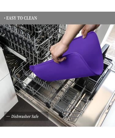 Reopet Silicone Feed Mats for Pets - Waterproof Dog & Cat Mats with Elevated Edges - 71x45 cm (1 Pack) - Purple - Buy Online on GoSupps.com