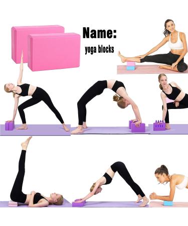 Keefee 11-Piece Yoga Starter Set | Beginner Yoga Accessories Kit with Fitness Pilates Ring, Stretch Belt, Foam Blocks, Strap, Socks - Pink - Buy Online on GoSupps.com