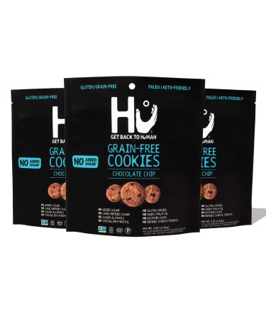 Hu Keto Cookies  Gluten Free Cookies Chocolate Chip Cookies Snacks for Kids Dairy Free & No Added Sugar  Non GMO Certified. Paleo (Chocolate Chip Cookies 3-pack)