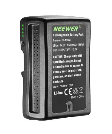 Neewer V Mount/V Lock Battery - 150Wh 14.4V 10400mAh Rechargeable Li-ion Battery for Broadcast Video Camcorder,Compatible with Sony HDCAM, XDCAM, Digital Cinema Cameras and Other Camcorders