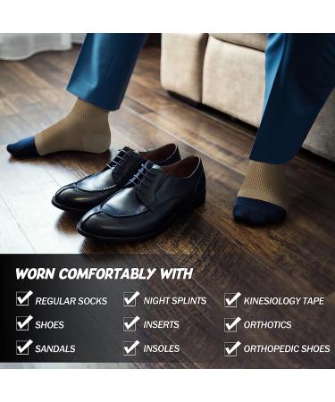 Thoxcare Plantar Fasciitis Socks - 1 Pair, Ankle Brace Foot Compression Sleeve for Women & Men with Arch Support, Pain Relief & Swelling Reduction - Beige, Small - Buy Online on GoSupps.com