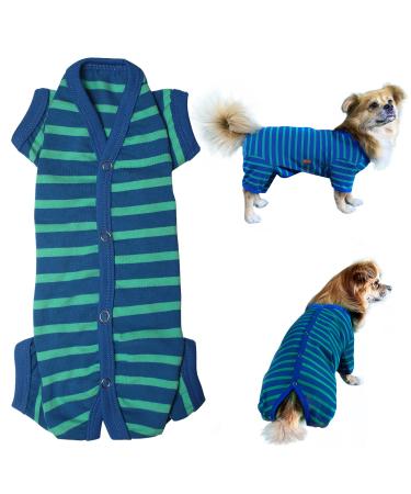 Shirts for dogs dog's lamps suit with striped and 4 legs soft and breathable dog tshirt dogs clothing for small medium large dogs large dogs from kickred (girl blue XL) XL dark blue +green - girl