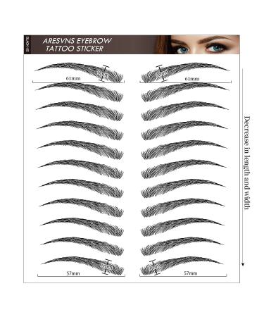 4D Tattoo Eyebrow Transfers | Waterproof & Long-Lasting | 88 Pairs | Realistic Black Fake Eyebrows | Christmas Gift | Black-02 - Buy Online on GoSupps.com