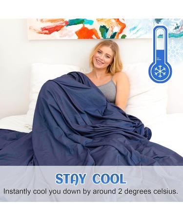 Double-Sided Cooling Blanket | Lightweight Breathable Summer Bed Blanket | 90x90 Queen Size | Jeans Blue - Buy Online on GoSupps.com