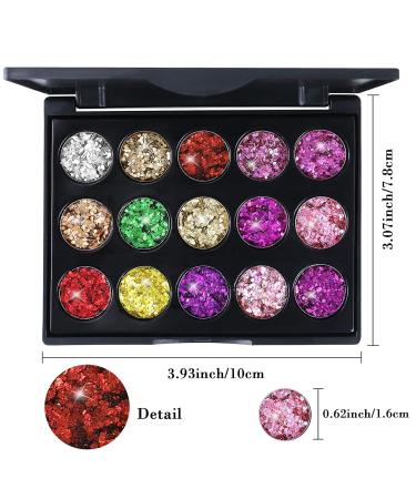 BOOBEE 15 Colors Glitter Eyeshadow Palette - Highly Pigmented Long-Lasting Waterproof Metallic Makeup Set - Buy Online on GoSupps.com